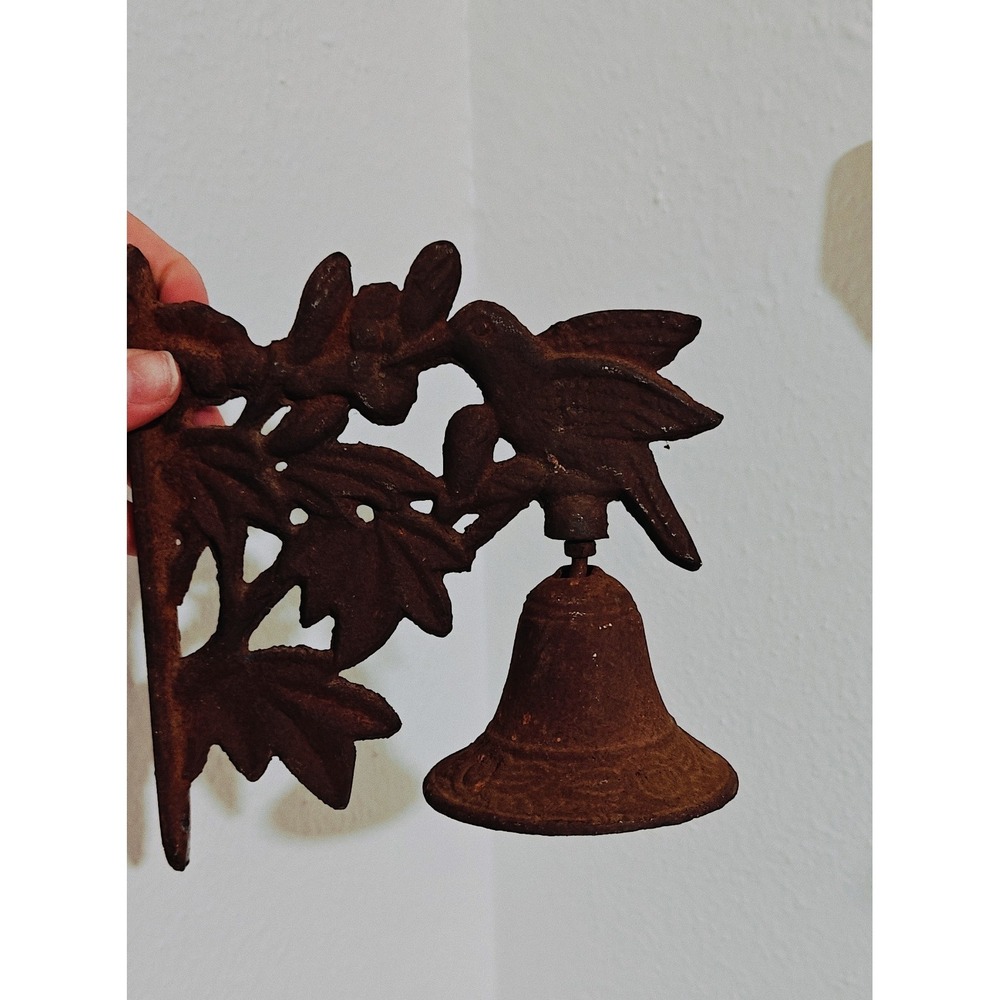 Rust Finished Cast Iron Dinner Bell Bird Motif